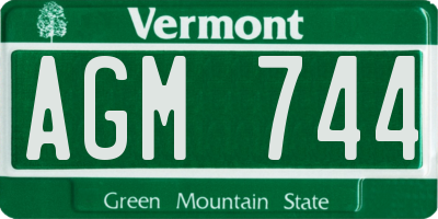 VT license plate AGM744