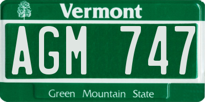 VT license plate AGM747