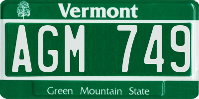 VT license plate AGM749