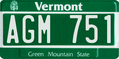 VT license plate AGM751