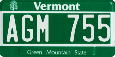 VT license plate AGM755