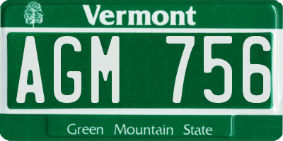 VT license plate AGM756