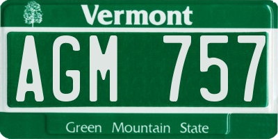 VT license plate AGM757