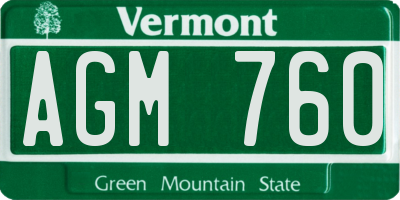 VT license plate AGM760