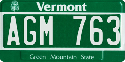 VT license plate AGM763