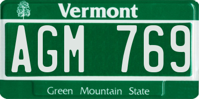 VT license plate AGM769