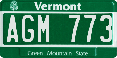 VT license plate AGM773