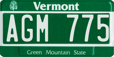 VT license plate AGM775