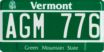 VT license plate AGM776