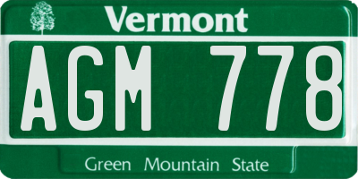 VT license plate AGM778