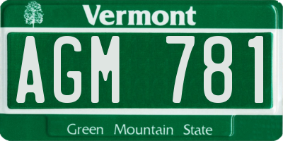 VT license plate AGM781