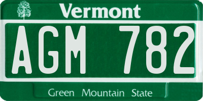 VT license plate AGM782