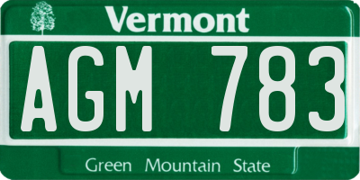 VT license plate AGM783