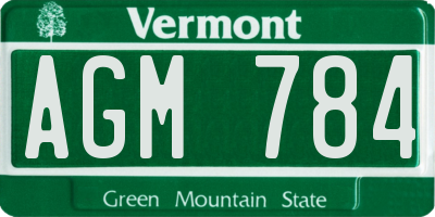 VT license plate AGM784