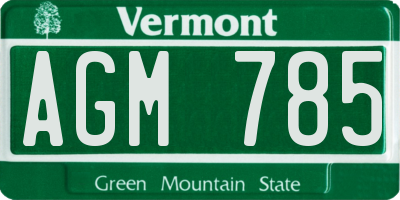 VT license plate AGM785
