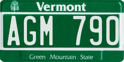 VT license plate AGM790