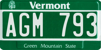 VT license plate AGM793