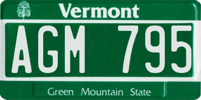 VT license plate AGM795