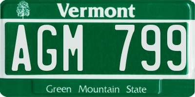 VT license plate AGM799