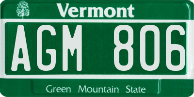 VT license plate AGM806