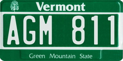 VT license plate AGM811