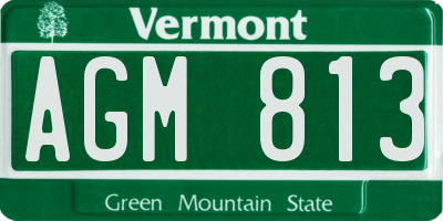 VT license plate AGM813