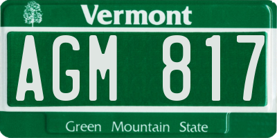 VT license plate AGM817