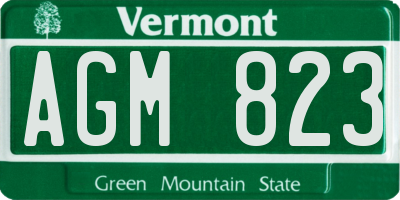 VT license plate AGM823