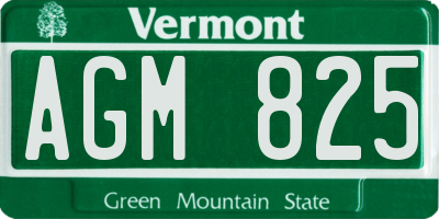 VT license plate AGM825