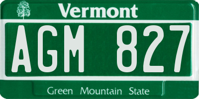 VT license plate AGM827