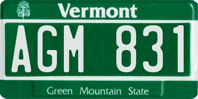 VT license plate AGM831