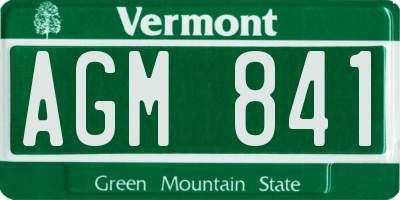 VT license plate AGM841
