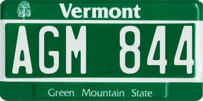 VT license plate AGM844