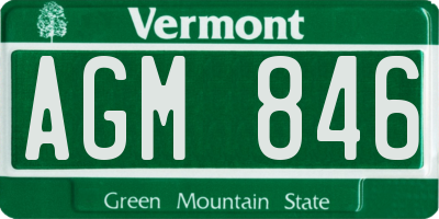 VT license plate AGM846