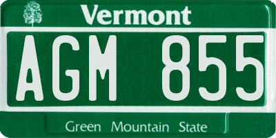 VT license plate AGM855