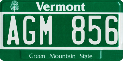 VT license plate AGM856