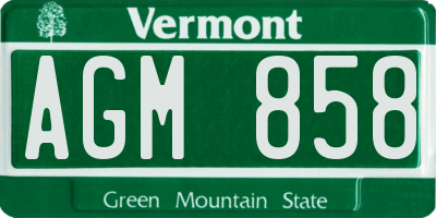 VT license plate AGM858