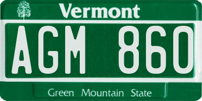 VT license plate AGM860