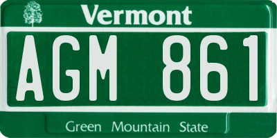 VT license plate AGM861