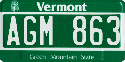 VT license plate AGM863