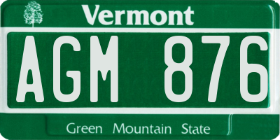 VT license plate AGM876