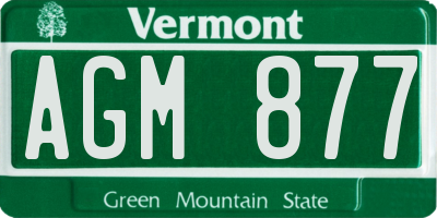 VT license plate AGM877