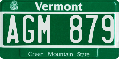 VT license plate AGM879