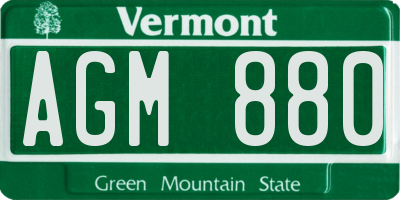VT license plate AGM880