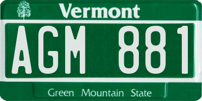 VT license plate AGM881