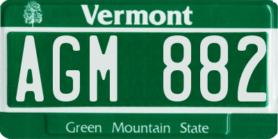 VT license plate AGM882