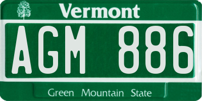 VT license plate AGM886