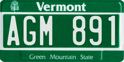VT license plate AGM891