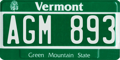 VT license plate AGM893