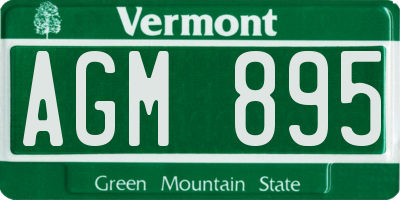 VT license plate AGM895